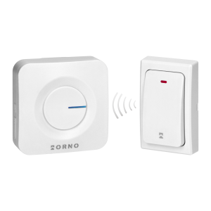 ONDO AC wireless mains-powered doorbell with battery-free button, learning system, 36 sounds, 200m, white